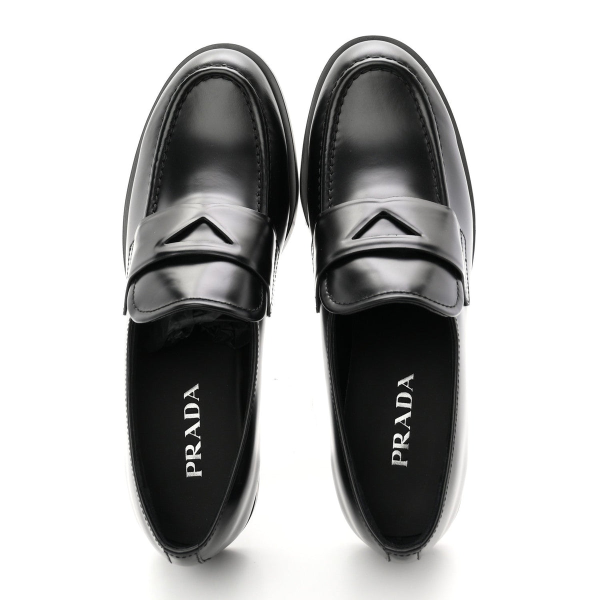 Prada Spazzolato Women's Loafers 40.5 Black