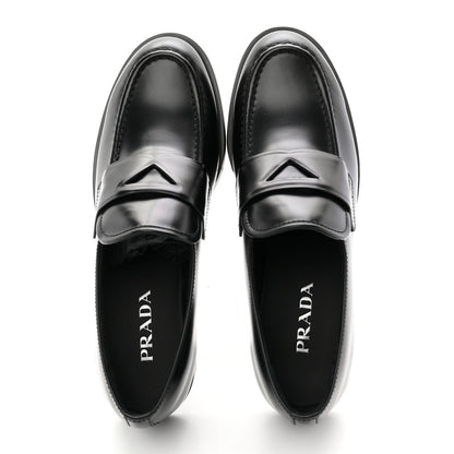 Prada Spazzolato Women's Loafers 40.5 Black