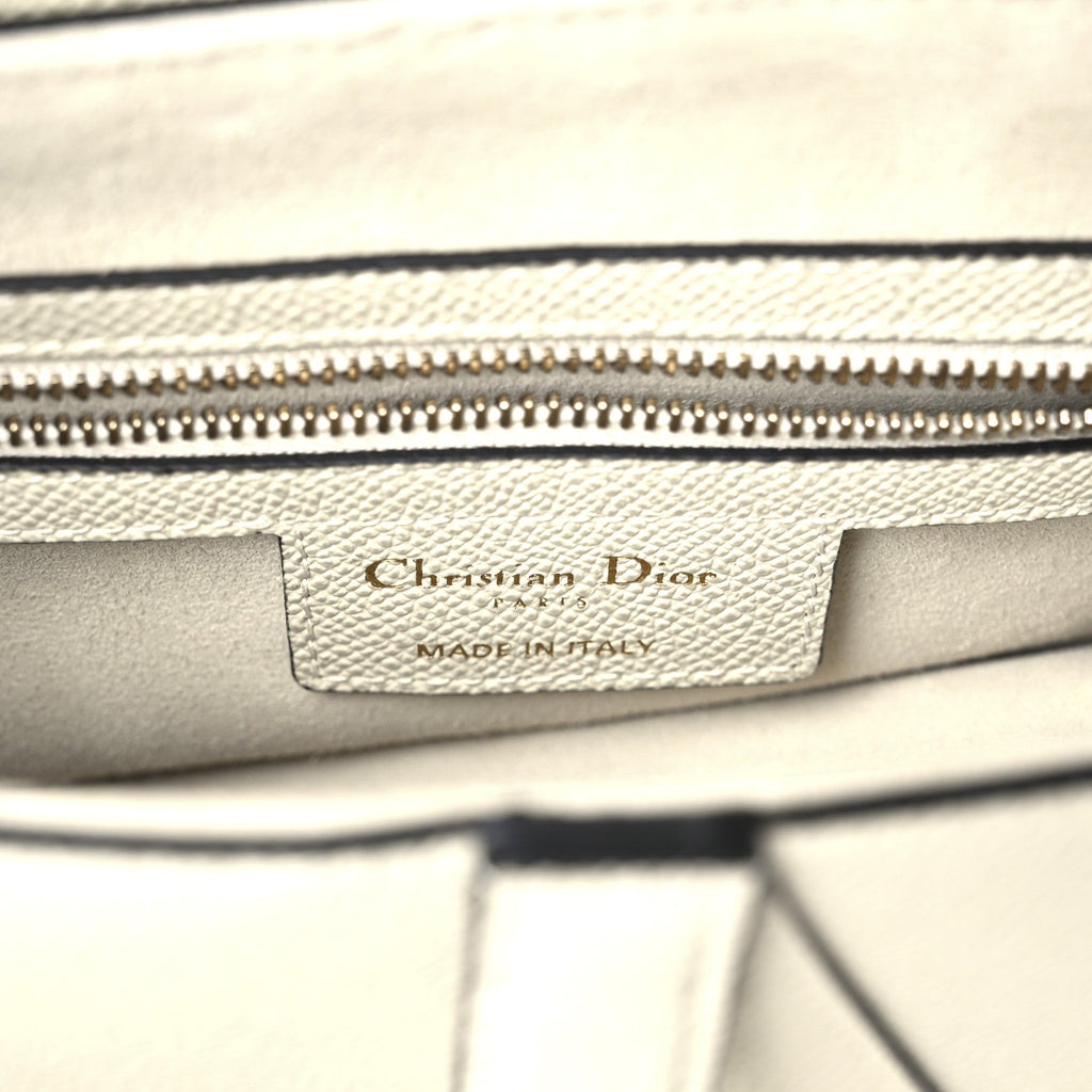 Christian Dior Grained Calfskin Saddle Bag With Strap Latte