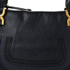 Chloe Calfskin Medium Marcie Satchel Royal Navy