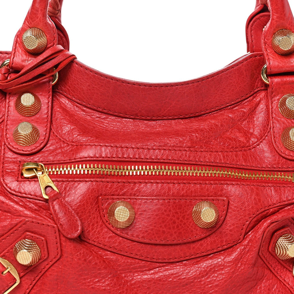 Balenciaga Agneau Giant 21 Gold City Rouge Coquelicot