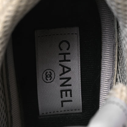 Chanel Fabric Laminated Calfskin Stretch CC Women's Sneakers