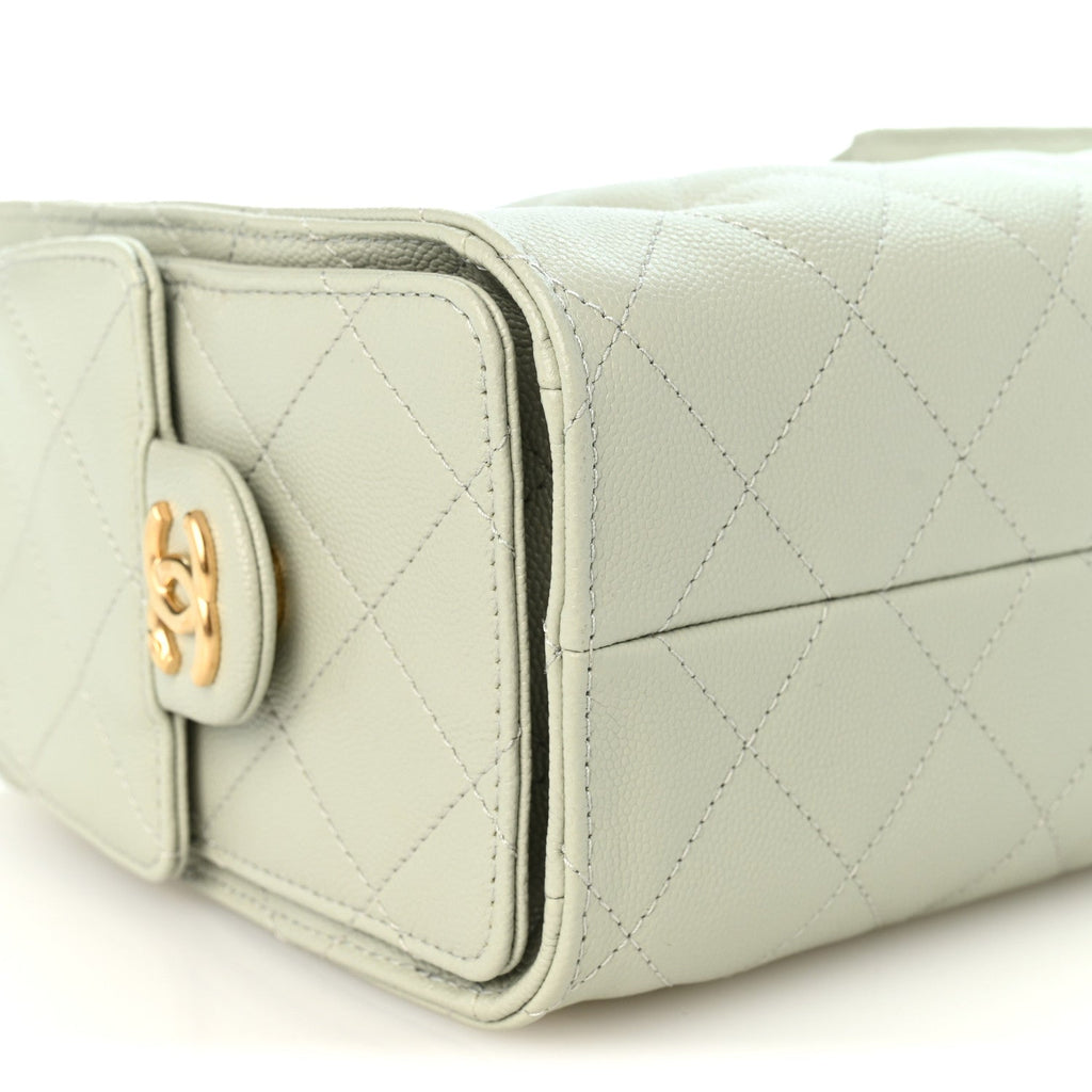 Chanel Caviar Quilted Mini 25 Handbag Light Green