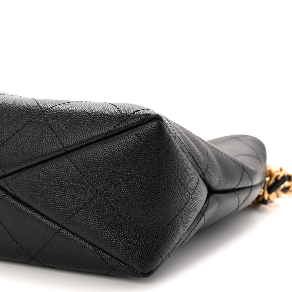 Chanel Caviar Quilted Hobo Black