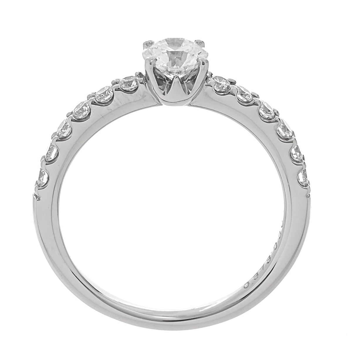 Parker & West by FASHIONPHILEPlatinum Diamond .37ct Round Cut Solitaire Half Eternity Engagement Ring  49 5