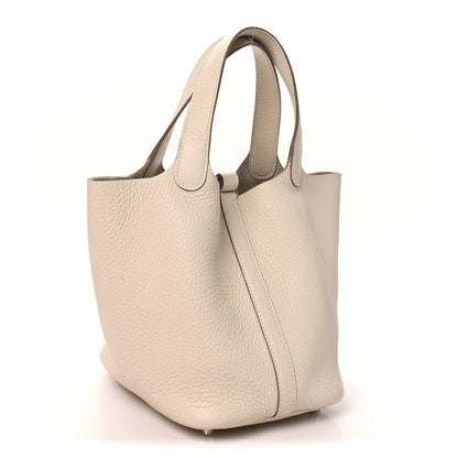 Taurillon Clemence Picotin Lock 18 Pm Cr Handbag
