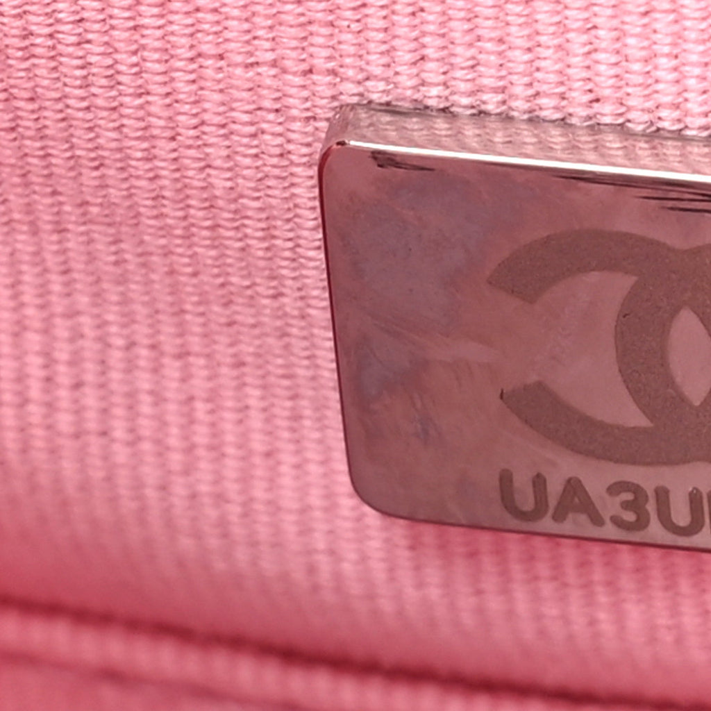 Chanel Canvas Calfskin Striped Large Deauville Tote Pink Blue