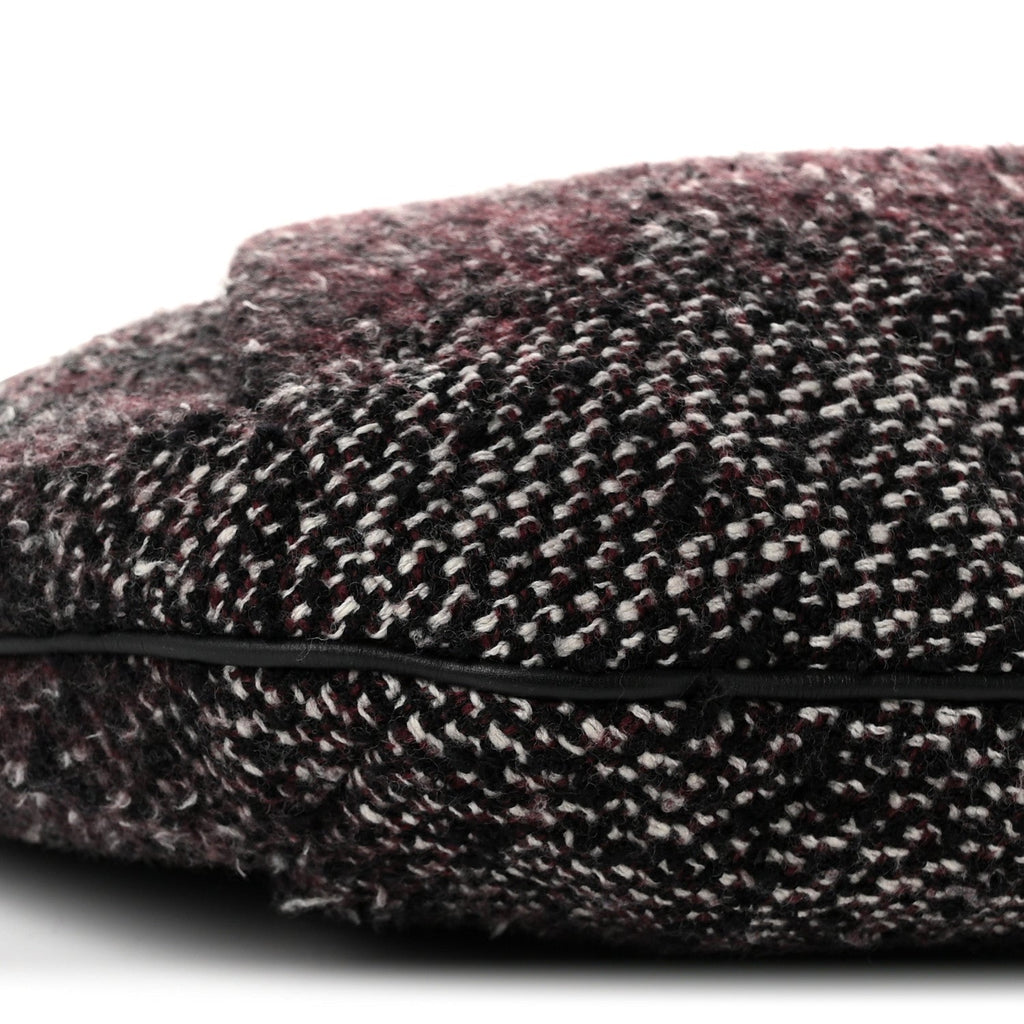 Chanel Calfskin Tweed Coco Pleats Hobo Bag Black Burgundy