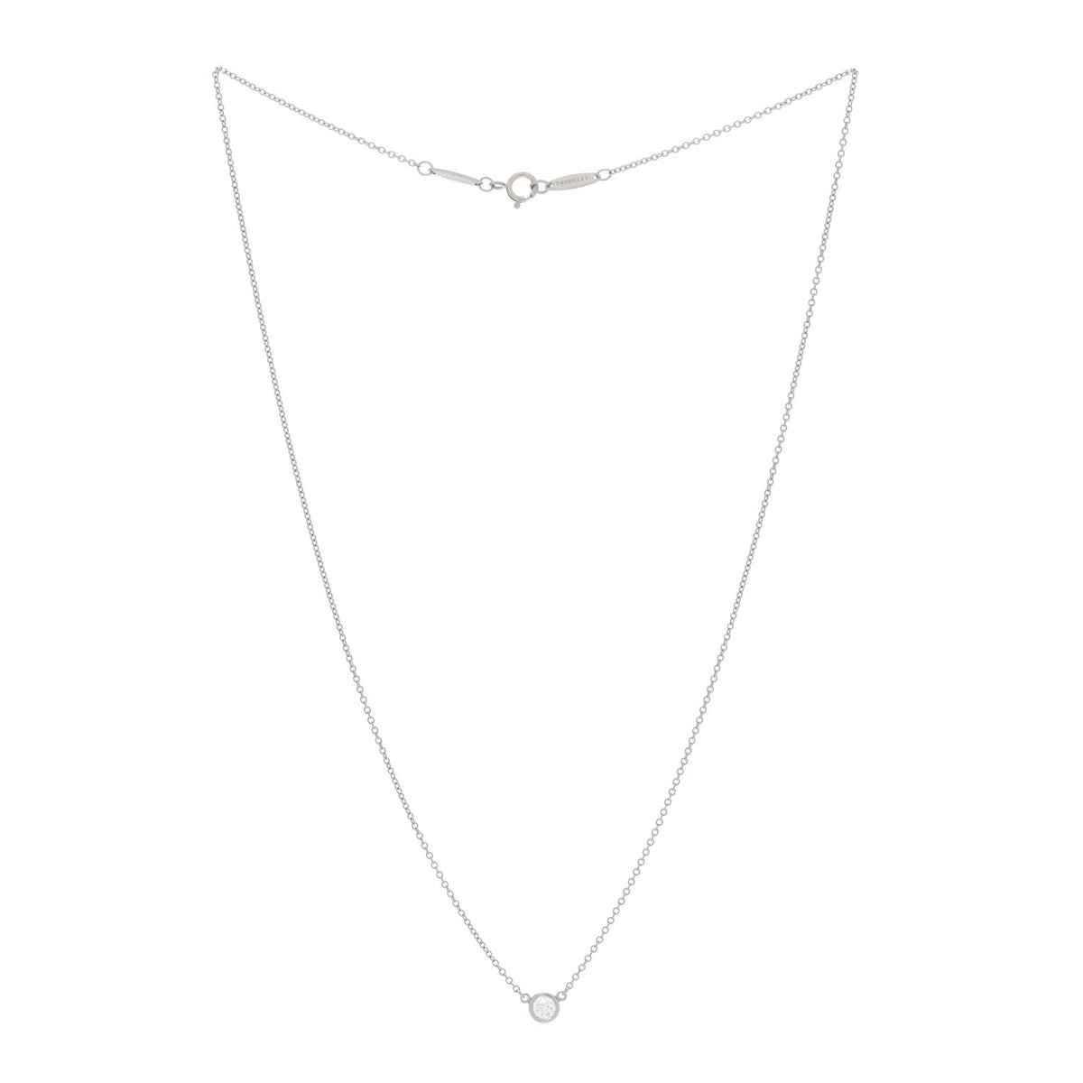 Platinum Diamond .18ct Elsa Peretti Diamonds by the Yard Pendant Necklace