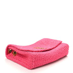 Saint Laurent Raffia Medium Monogram Kate Satchel Pink Glow