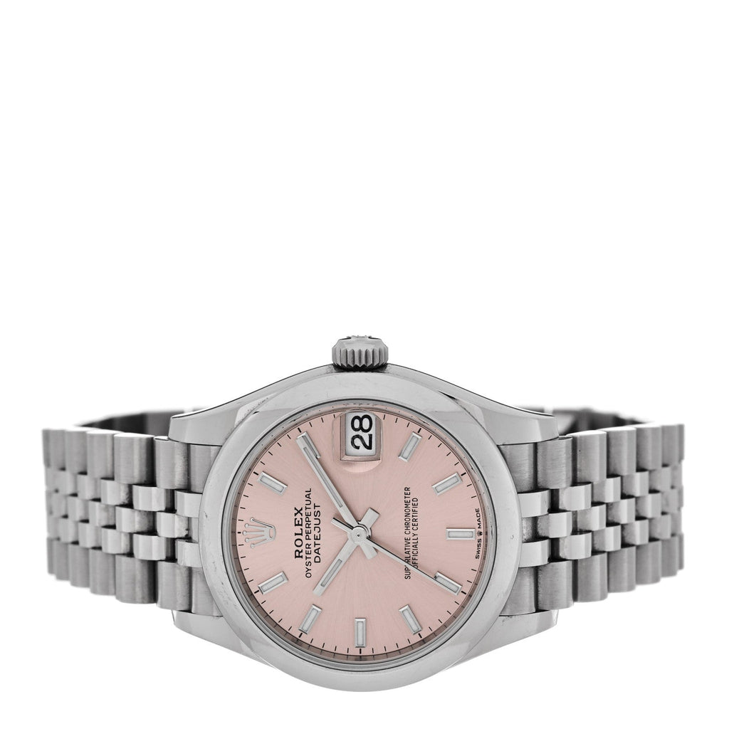 Rolex Stainless Steel 31mm Oyster Perpetual Datejust Watch Pink 278240
