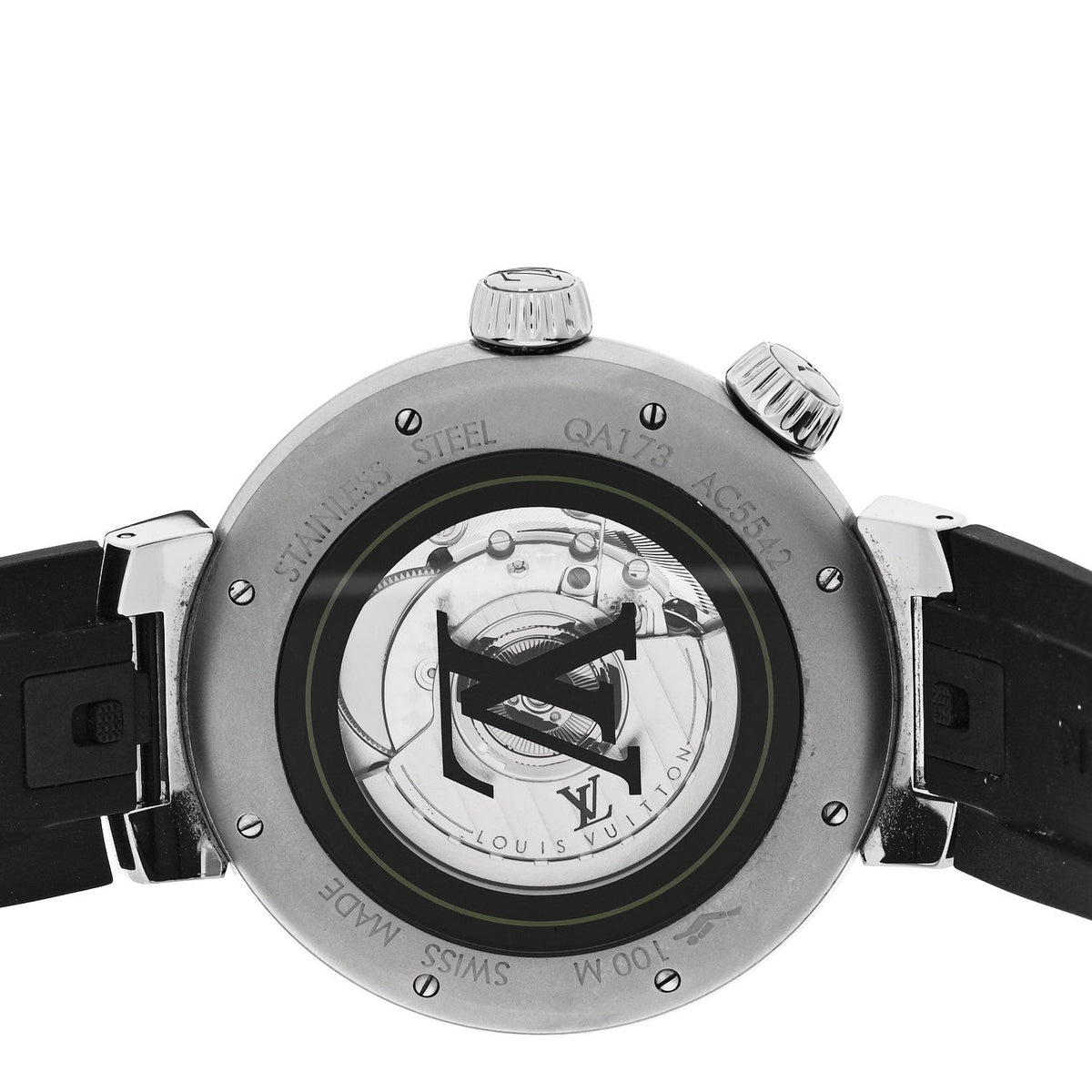 Louis Vuitton Stainless Steel Rubber 44mm Tambour Street Diver Watch Green