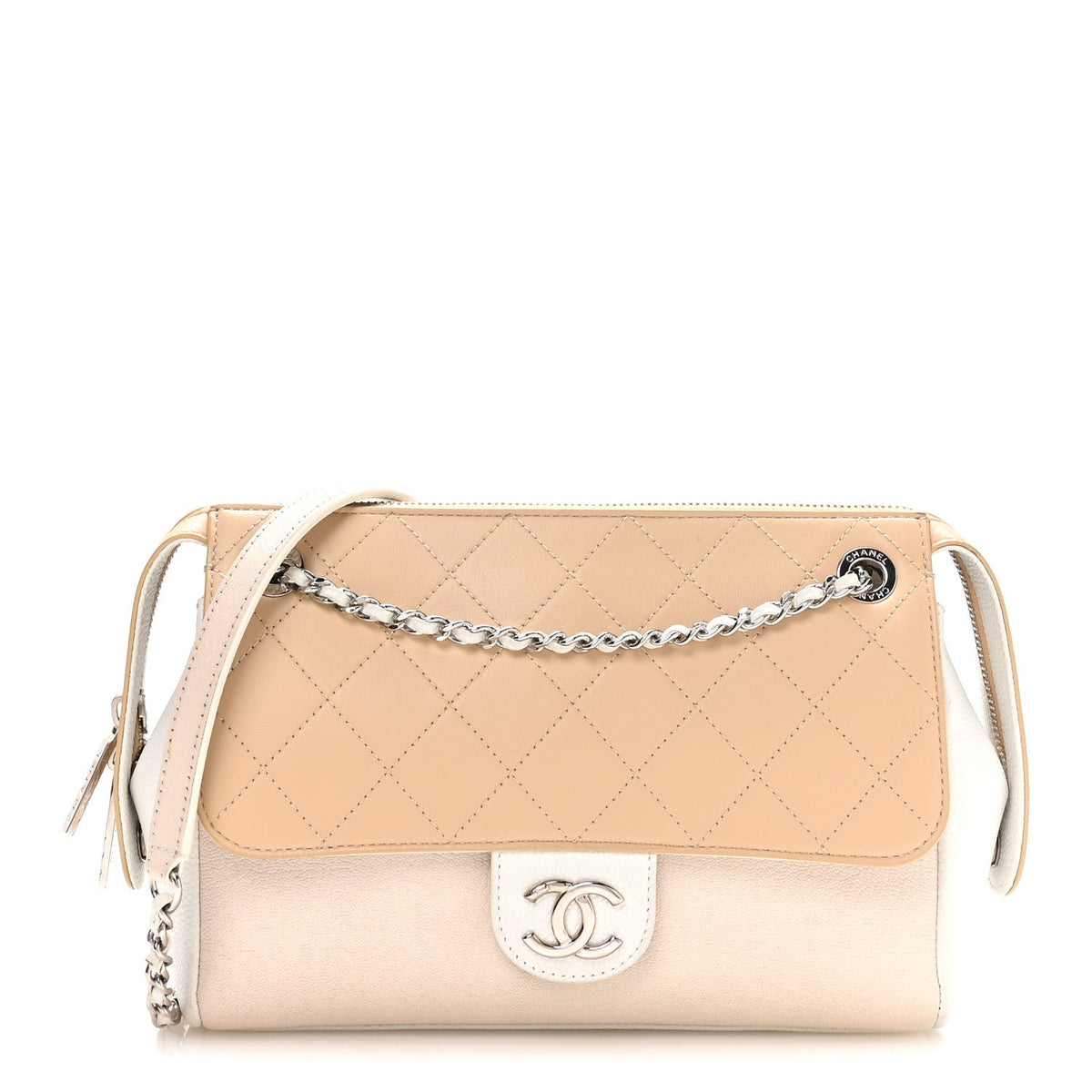 Quilted Goatskin Handbag - Beige