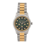 Gucci Stainless Steel Malachite 38mm G-Timeless Two Tone Bee Automatic Watch