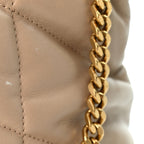 Saint Laurent Lambskin Quilted Small Loulou Puffer Chain Bag Dark Beige