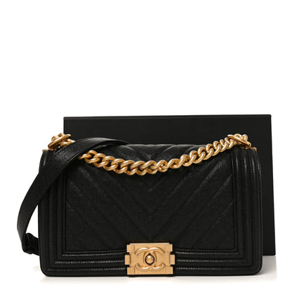 Medium Quilted Caviar Flap Shoulder Bag
