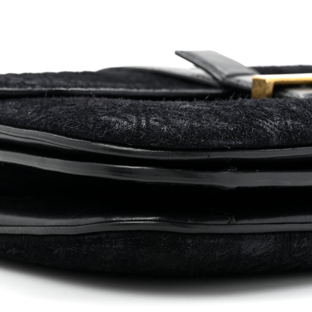 Saint Laurent Suede Le Monogramme Satchel Black