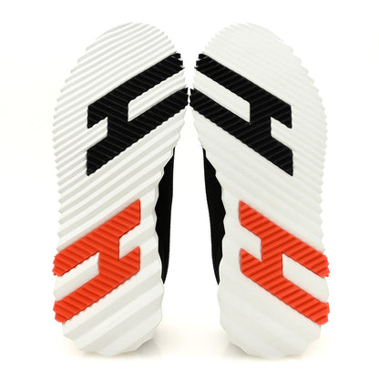 Hermès Air Mesh Suede Goatskin Women's Bouncing Sneakers 37 Black Orange