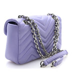 Gucci Lambskin Matelasse Small GG Marmont Shoulder Bag Lapis