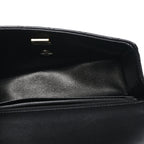 Chanel Lambskin Quilted Mini Top Handle Rectangular Flap Black