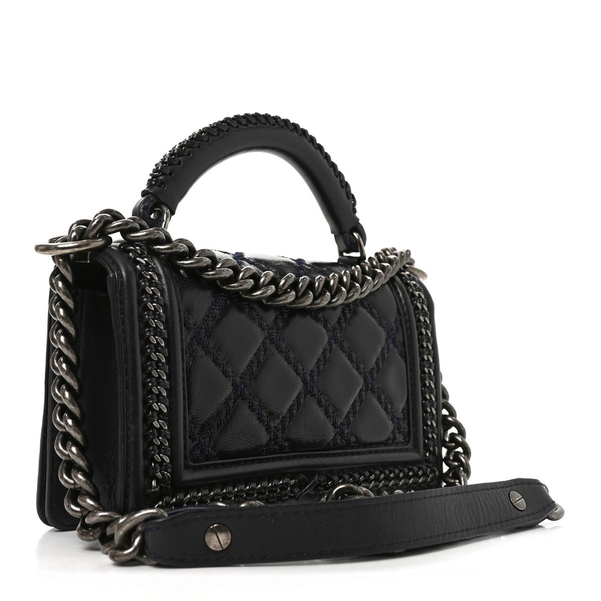 Small Quilted Goatskin Flap Shoulder Bag