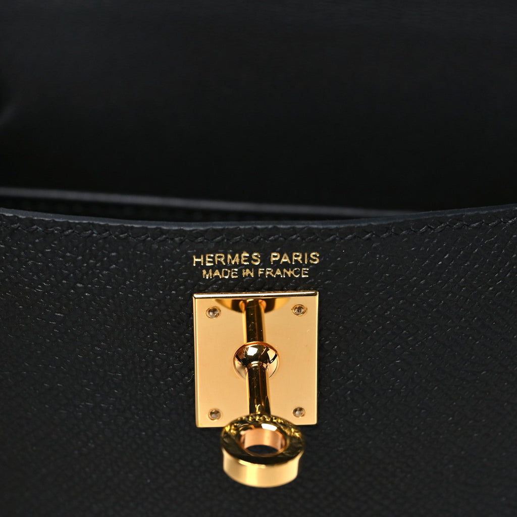 Hermes Epsom Mini Kelly Sellier 20 Black