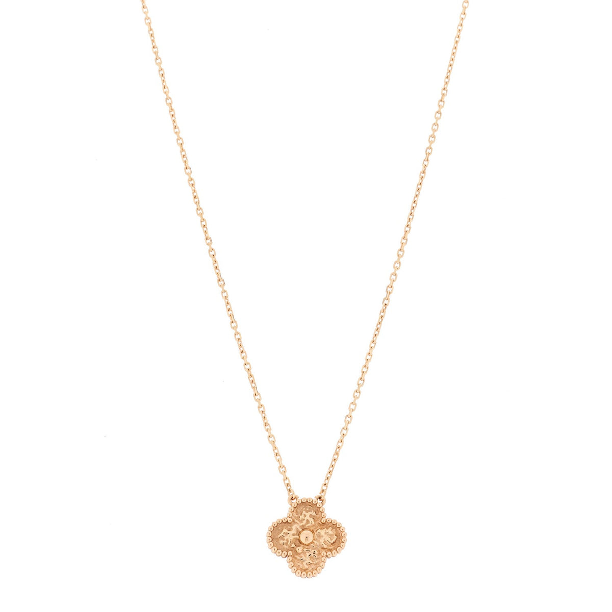 18K Rose Gold Vintage Alhambra Pendant Necklace