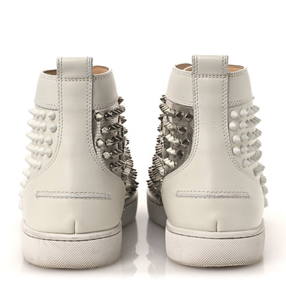 Christian Louboutin Nappa Laminato Men's Yang Louis Flat Sneakers 45 Latte Silver