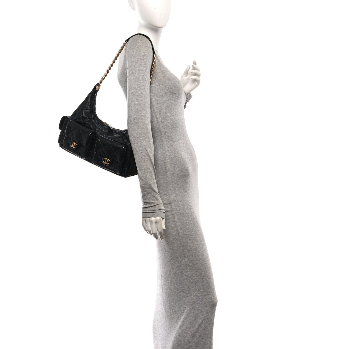 Quilted Lambskin Hobo Bag