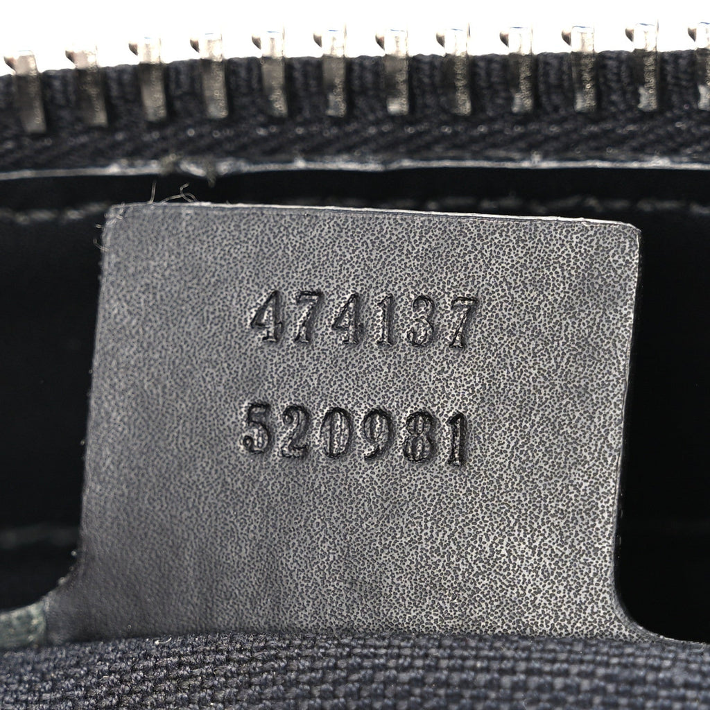 Gucci GG Supreme Calfskin Web Flat Messenger Bag Black Grey