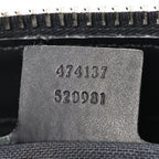 Gucci GG Supreme Calfskin Web Flat Messenger Bag Black Grey