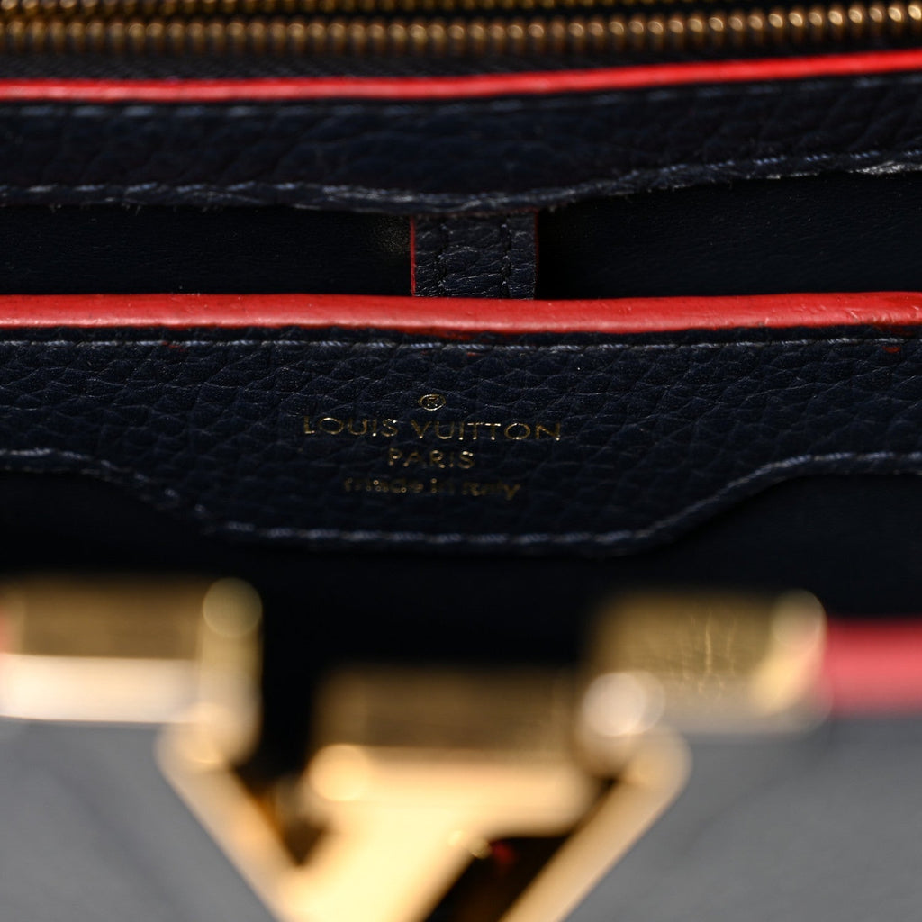 Louis Vuitton Taurillon Capucines PM Marine Rouge