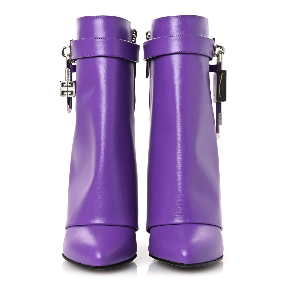 Givenchy Calfskin Women's Shark Lock Ankle Boots 35 Ultraviolet
