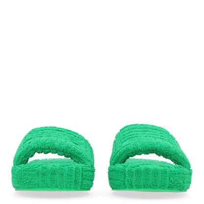 Bottega Veneta Terry Resort Sponge Women's Slides Sandals 41 Grass