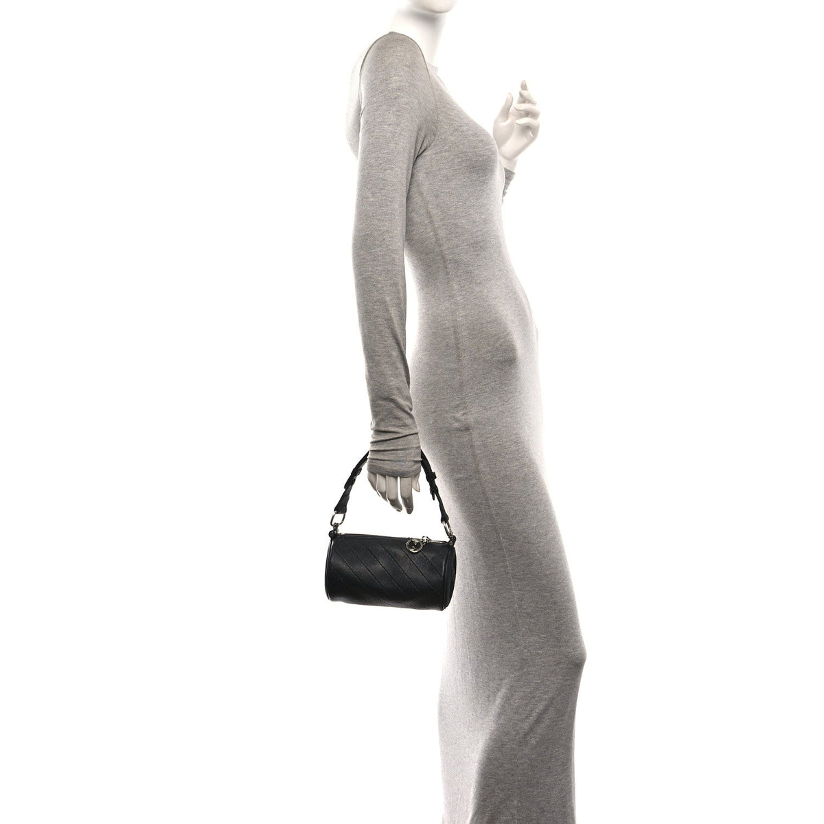 Gucci Calfskin Mini Blondie Barrel Shoulder Bag Black