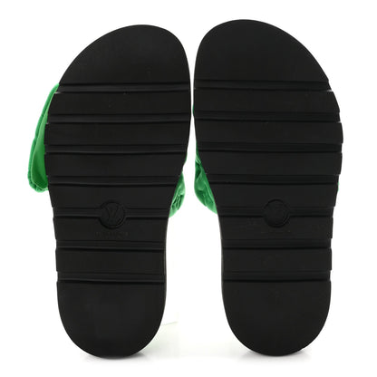 Louis Vuitton Technical Fabric Women's Pool Pillow Comfort Mules 41 Green