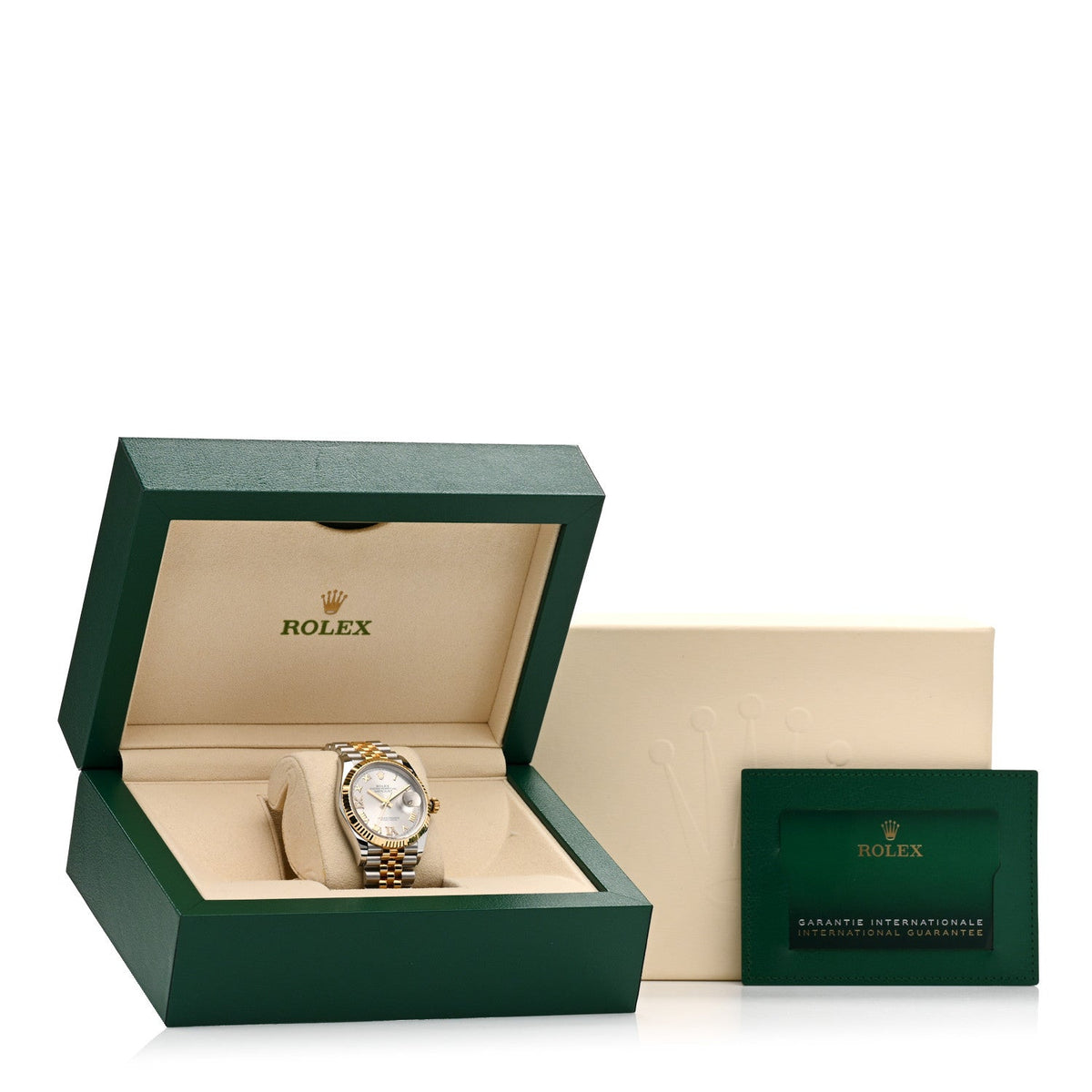 Rolex Stainless Steel 18K Yellow Gold 36mm Datejust Watch Silver 126233