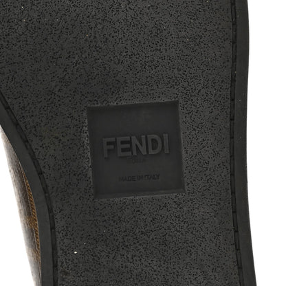 Fendi Coated Canvas FF 1974 Women's High Top Sneakers 37.5 Mogano Panna Black