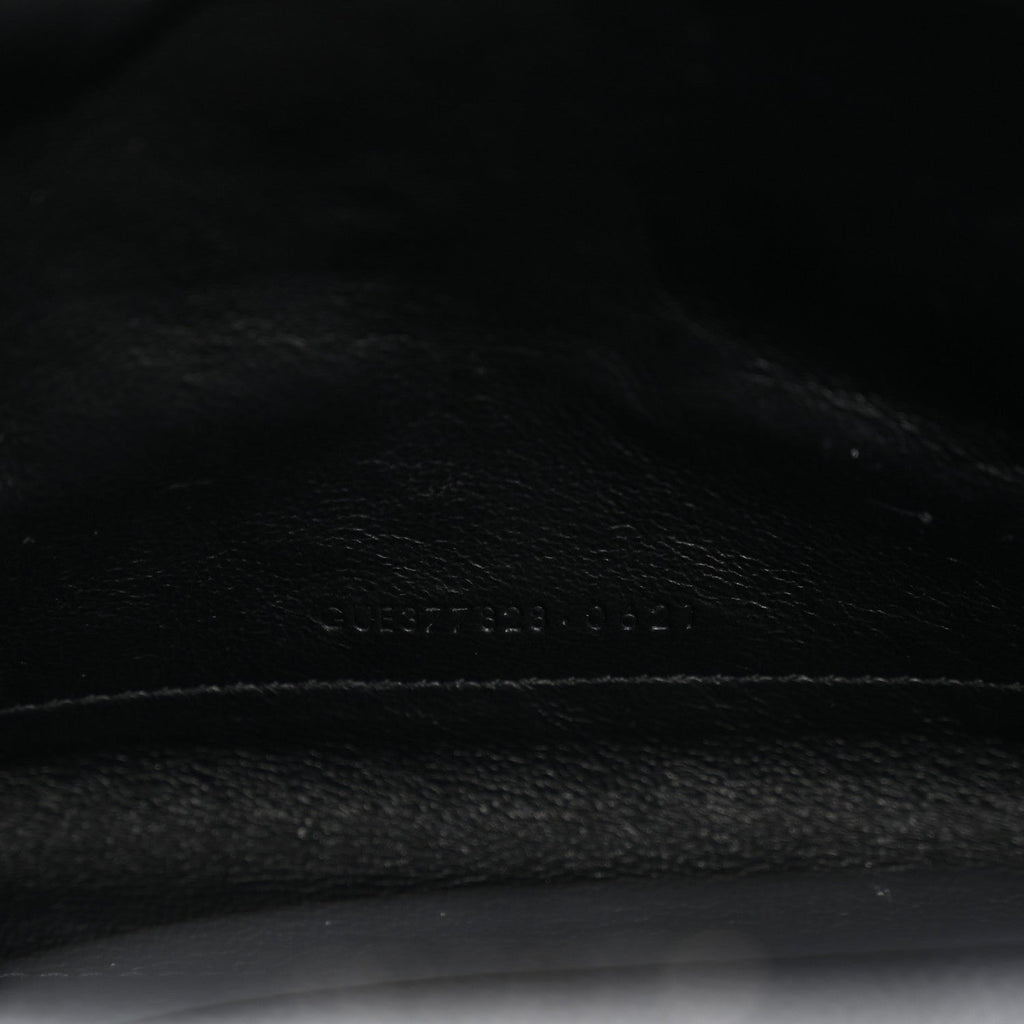 Saint Laurent Grain De Poudre Chevron Chain Wallet Black