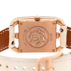 Hermes 18K Yellow Gold Alligator 23mm Cape Cod Quartz Watch Craie