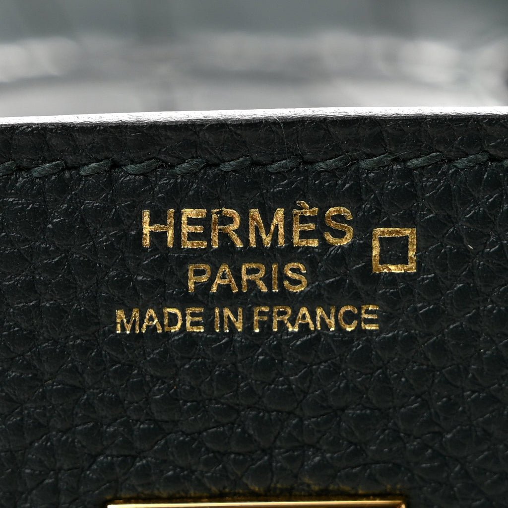 Hermes Togo Matte Alligator Birkin Touch 25 Vert Cypress