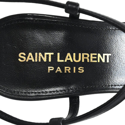 Saint Laurent Calfskin Women's Egado Date 110 Sandals 35 Black