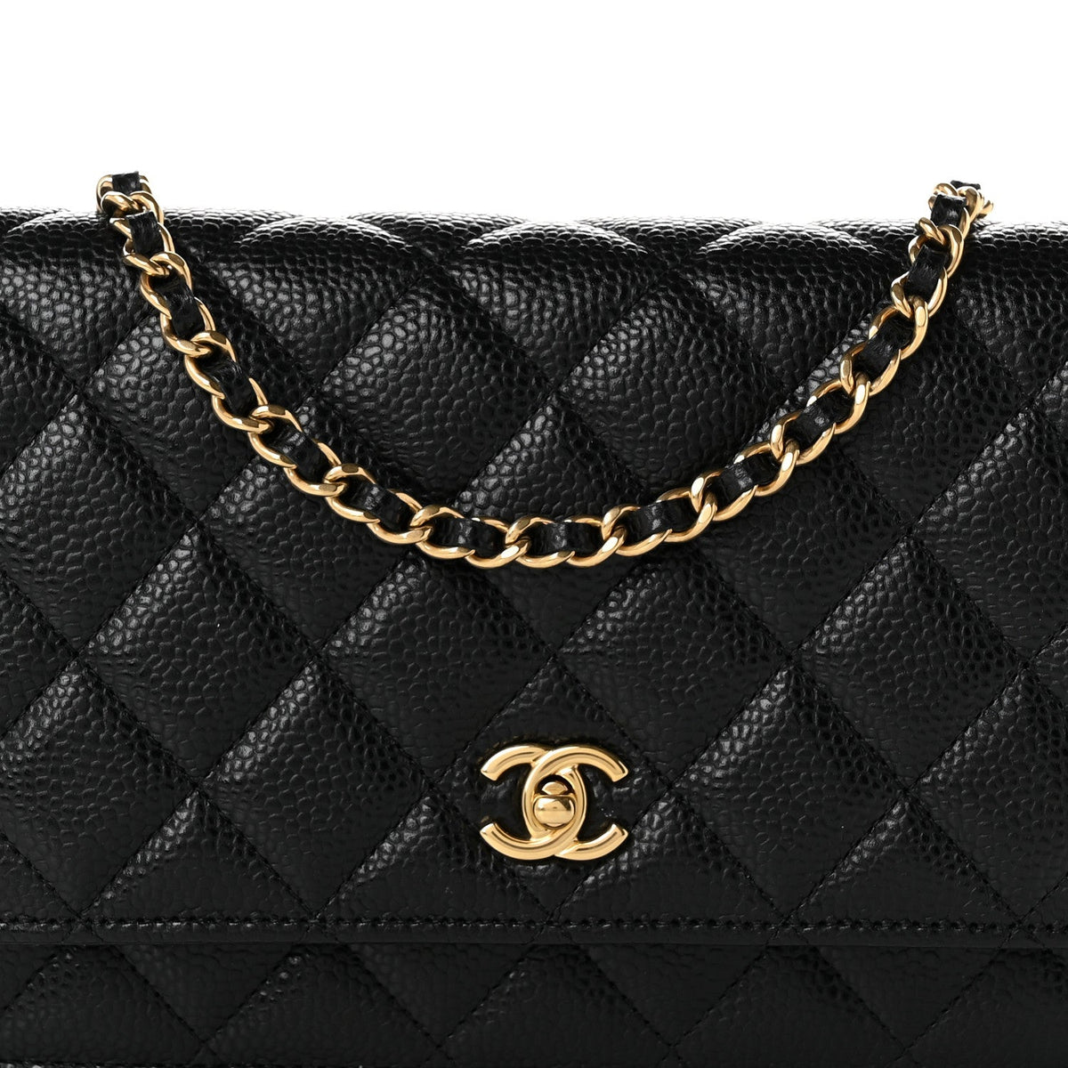 Quilted Caviar Wallet Bag