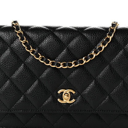 Quilted Caviar Wallet Bag