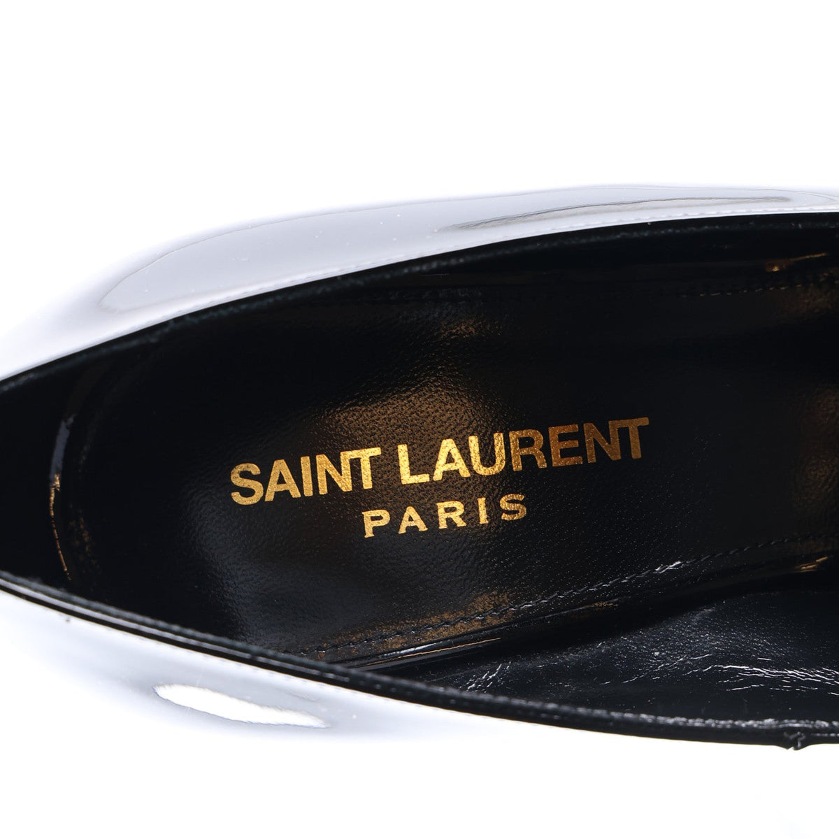 Saint Laurent Vernice Grupy Silvana 110mm Women's Pumps Black and Oro Antico
