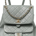 Chanel Lambskin Quilted Large Duma Backpack Grey