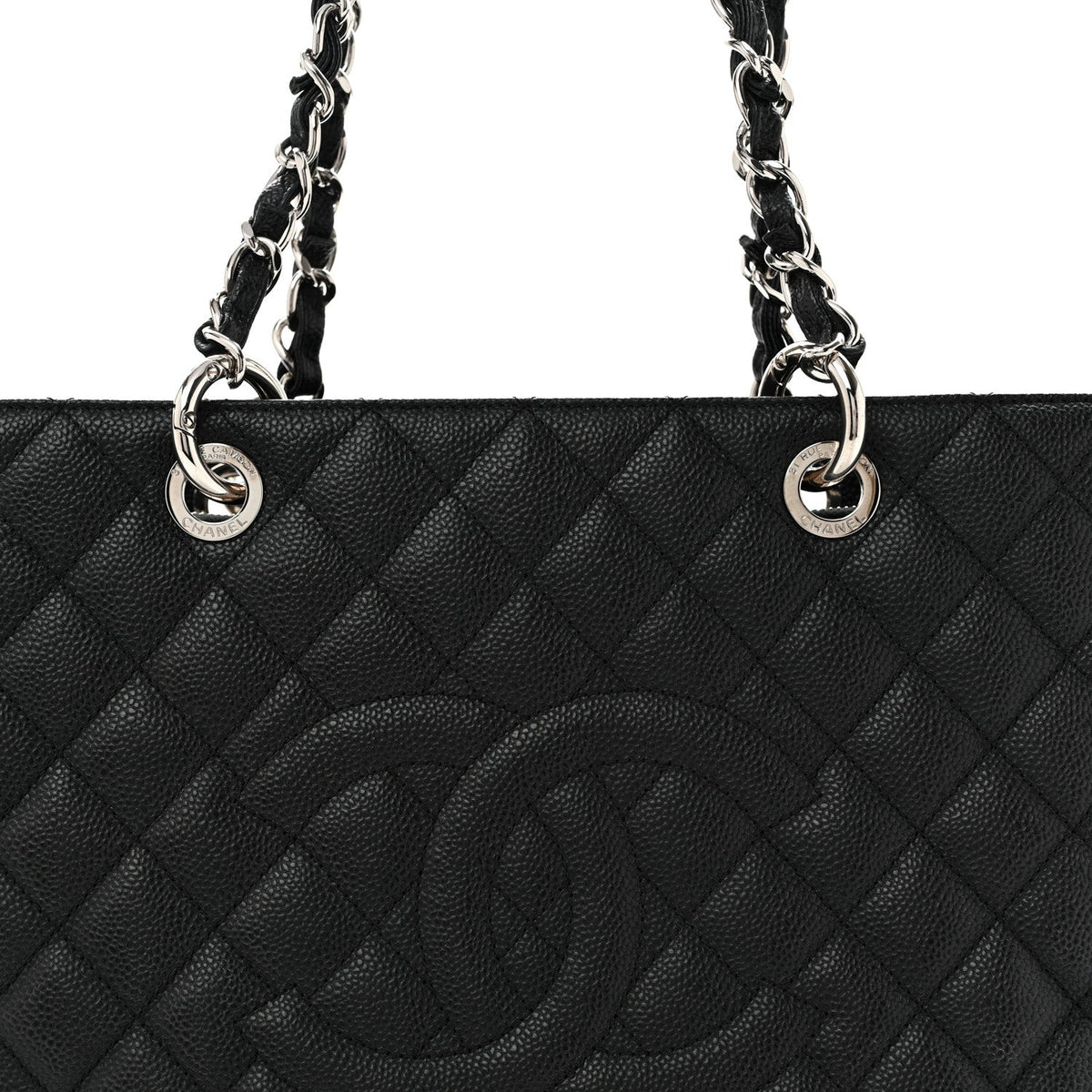Quilted Caviar Tote Bag