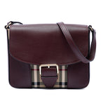 Dickens Crossbody Bag Leather with Horseferry Check Canvas Small