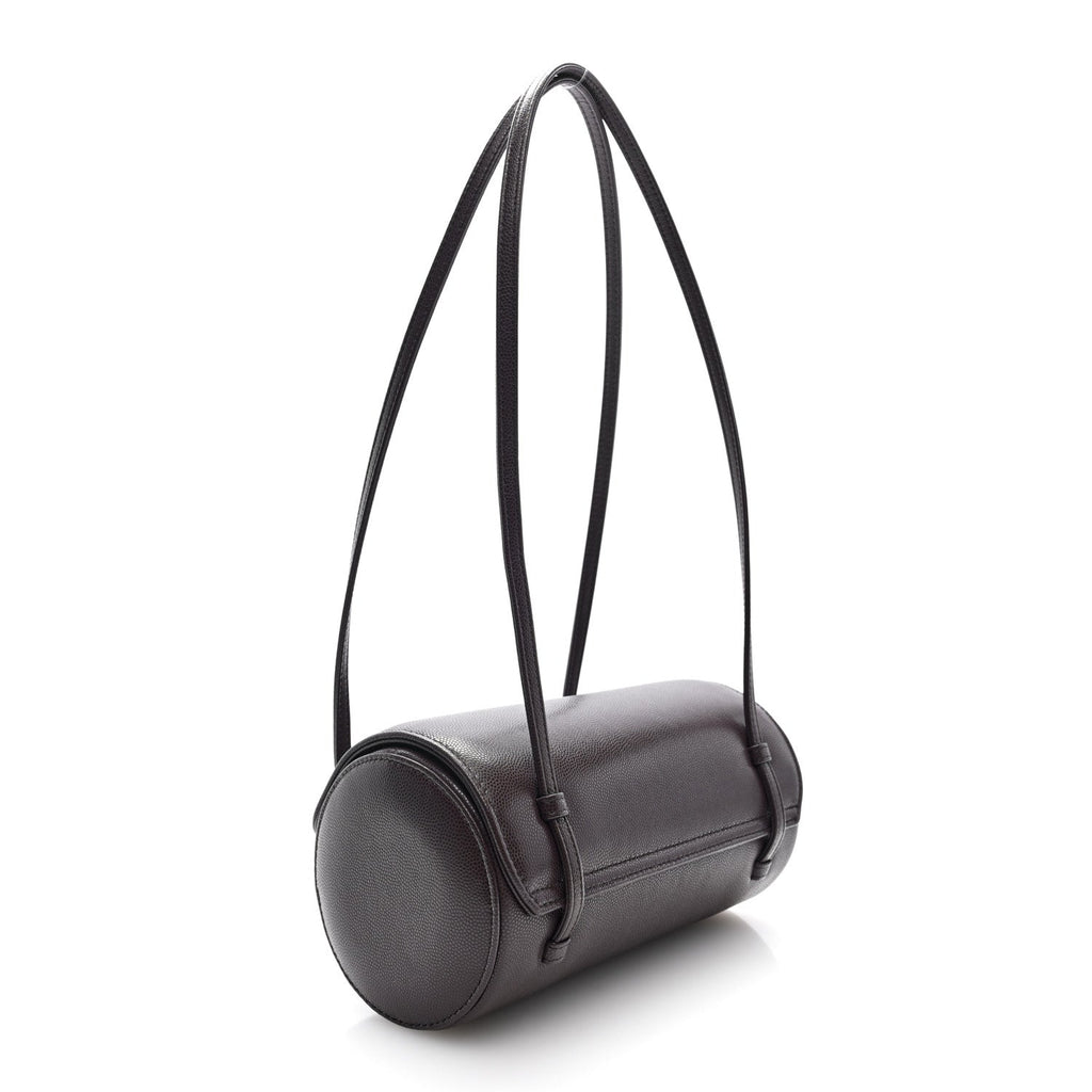 Chanel Shiny Caviar Preppy Coco Small Bowling Bag Black