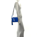 Saint Laurent Patent Calfskin Matelasse Monogram Lou Camera Bag Royal Blue
